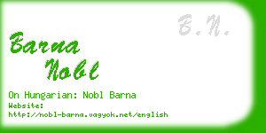 barna nobl business card